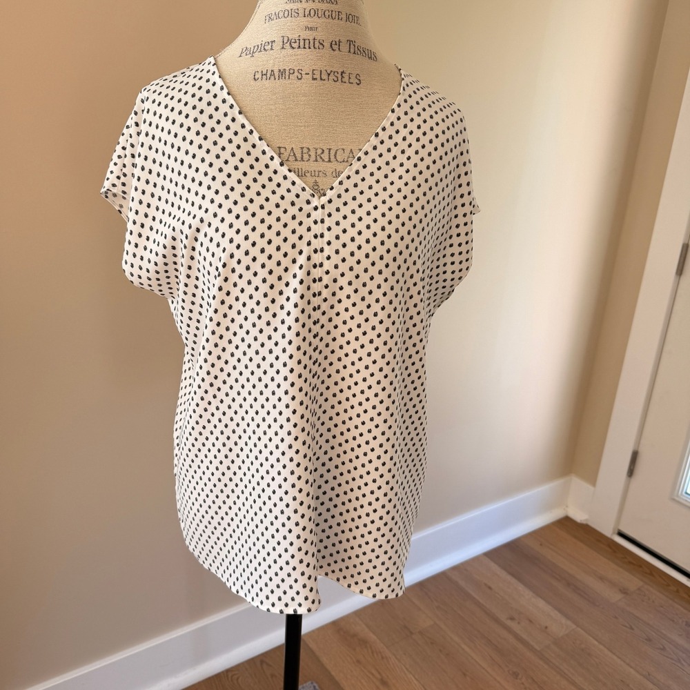 Hilary Radley Women's Black/White Blouse Size M